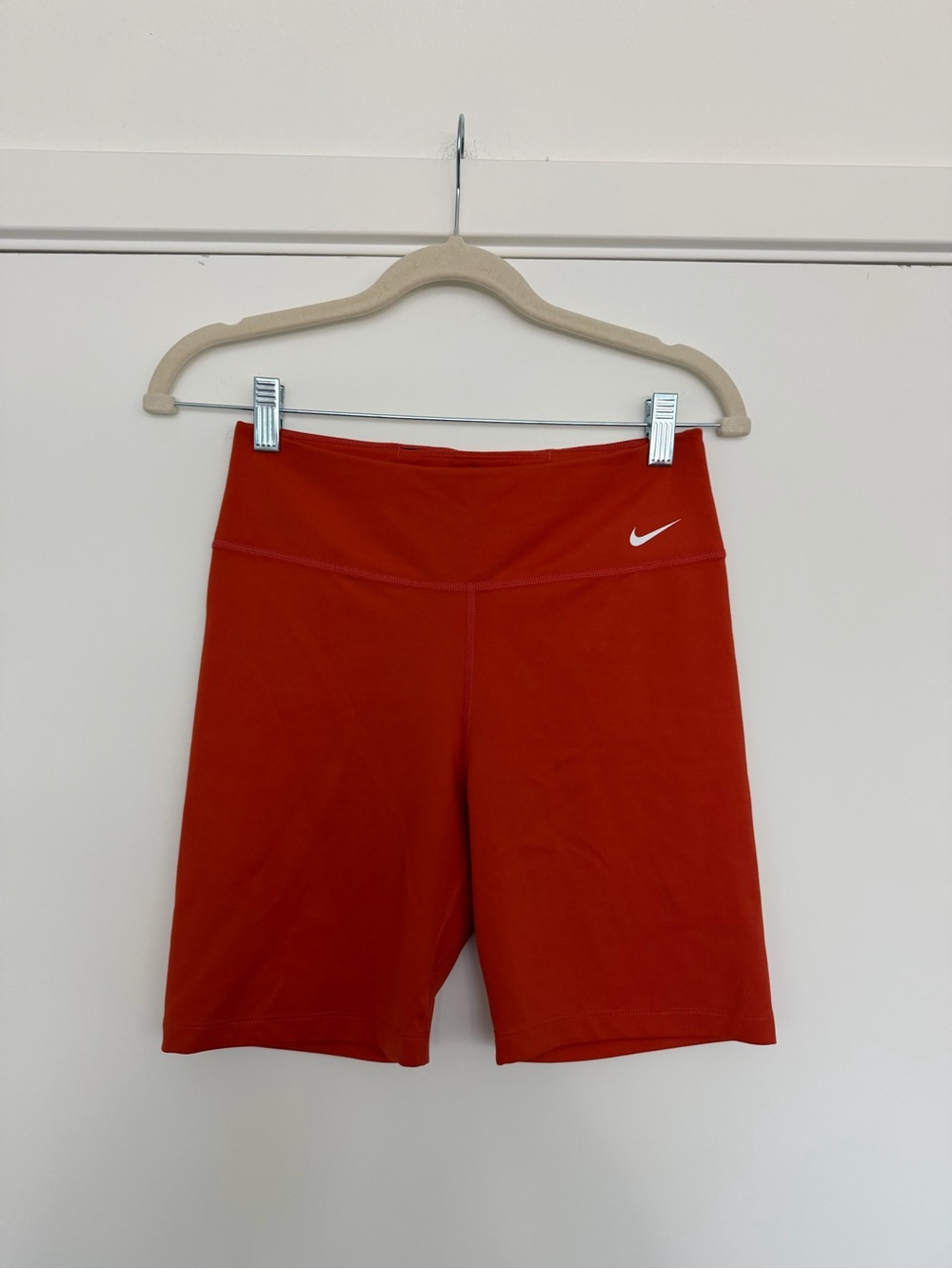Nike Women's orange High-Waist Bike Shorts